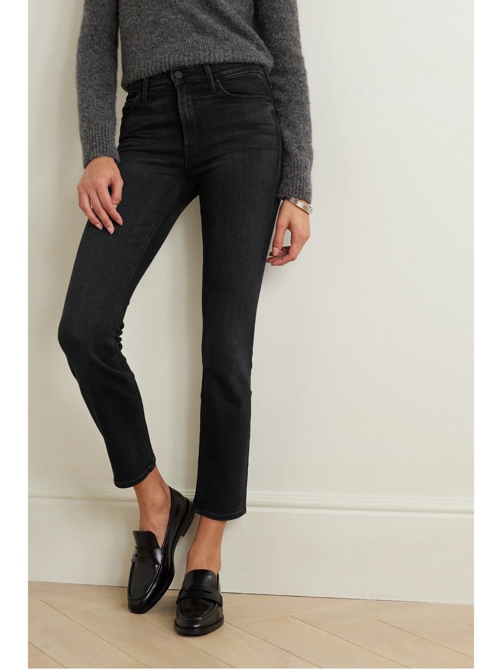 MOTHER The Mid Rise Dazzler Ankle Jeans Faded Black Size 29